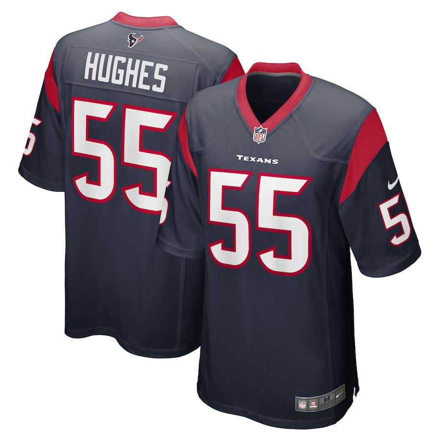 Men Houston Texans 55 Jerry Hughes Nike Navy Game Player NFL Jersey
